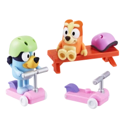 Scooter Time: Bluey & Bingo Figurines Season 4 Mini Vehicle Playset